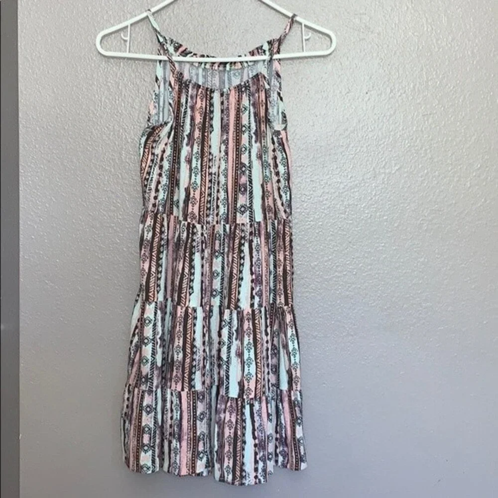 Art Class Girls Long dress Large Mint/Rose Pink   Multicolored Teared Spaghetti